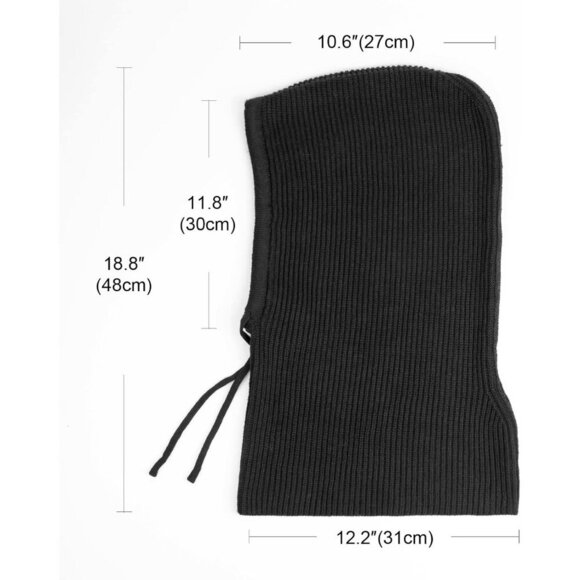 Unisex Light Black Beanie Skull Cap with Drawstring Warm Winter Hats Outdoor main image 6